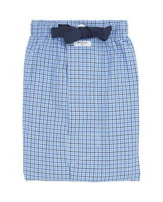 Pantalón largo de pijama cuadros en tonos azu by M