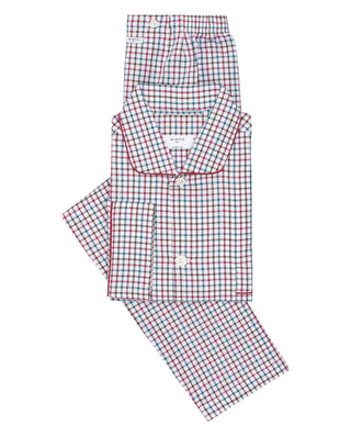 Pijama largo blanco con cuadros multicolor by MIRT