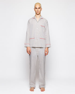 Long checked cotton pajamas