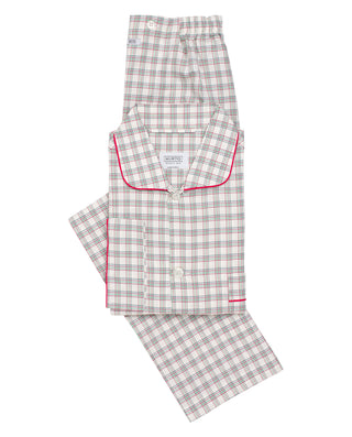 Pijama largo de algodón cuadros by MIRTO