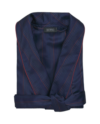 Bata cruzada satinada rayas azules y rojas by MIRT