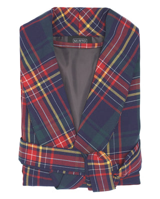 Bata cruzada mulicolor cuadros tartán de fran by M