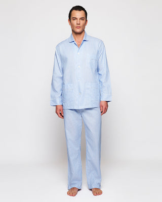 Pijama largo rayas azules y blancas de by MIRTO