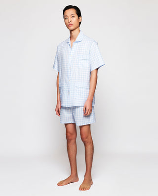 Pijama corto cuadros azules y blancos de by MIRTO