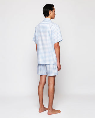 Pijama corto cuadros azules y blancos de by MIRTO