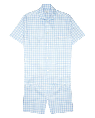 Pijama corto cuadros azules y blancos de by MIRTO