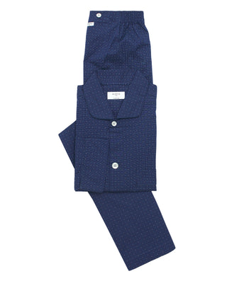 Pijama largo azul marino y blanco by MIRTO