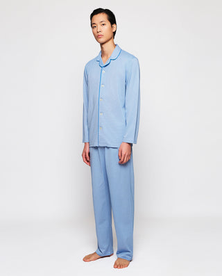 Pijama largo azul de punto by MIRTO | 00253_0050_1