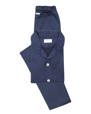 Pijama largo azul marino de punto by MIRTO