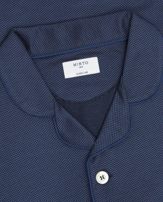 Pijama largo azul marino de punto by MIRTO