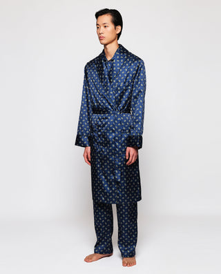 Bata azul marino y verde estampado paisley by MIRT