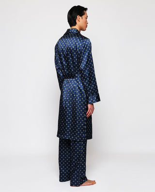 Bata azul marino y verde estampado paisley by MIRT