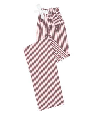 Pantalón de pijama largo blanco rayas granate by M