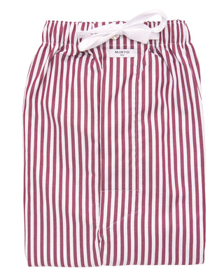 Pantalón de pijama largo blanco rayas granate by M