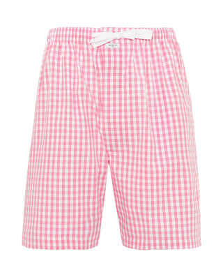 Pantalón de pijama corto blanco cuadros rosa by MI
