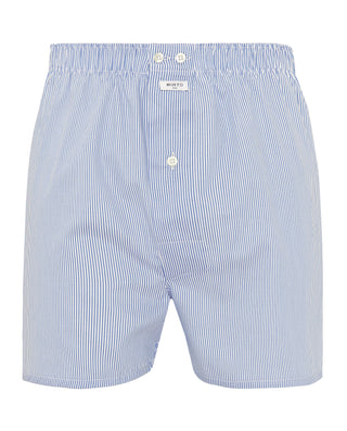 Blue & white striped cotton boxer