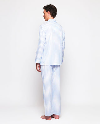 Pijama largo blanco rayas azules estructura f by M | 00321_0050_2