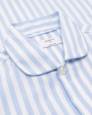 White blue striped long fil-a-fil structure pajama