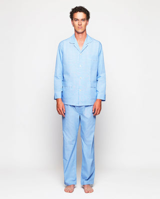 Pijama largo azul cuadro Príncipe de Gales by MIRT | 00328_0050_1