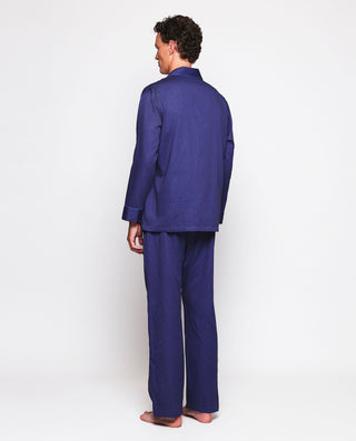 Pijama largo azul estampado de algodón by MIRTO | 00329_0050_2