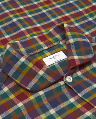 Multicolor plaid long flannel pajama