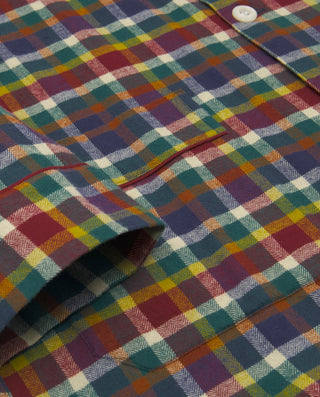 Multicolor plaid long flannel pajama