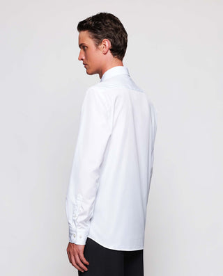 Camisa lisa semi-entallada travelshirt blanco