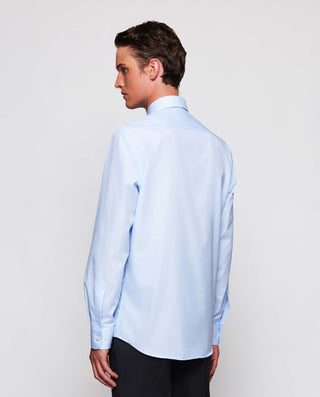 Camisa fil a fil semi-entallada travelshirt azul