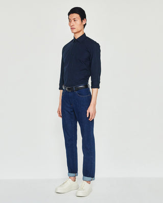 Camisa vestir semi-entallada azul marino