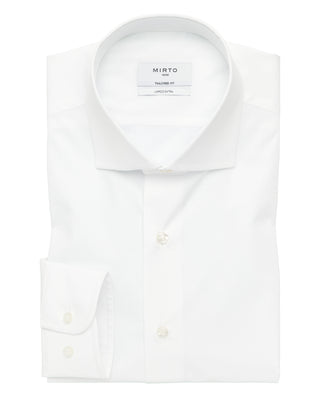 Camisa blanca semi-entallada largo extra