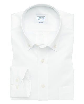 Camisa casual oxford manga larga blanco