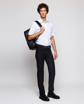 White short-sleeved dress shirt