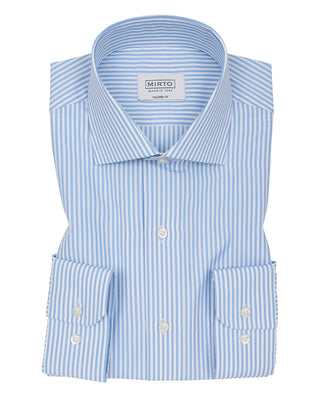 Camisa vestir semi-entallada rayas azul