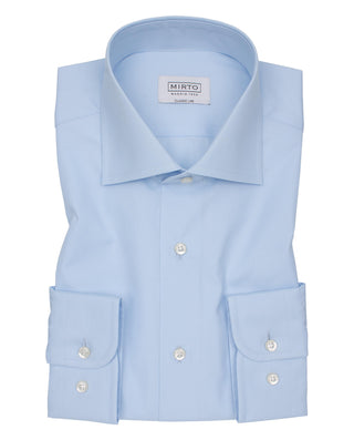 Spread collar blue-poplin dress shirt