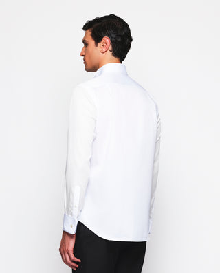 Camisa esmoquin delantero plisado cuello pajarita