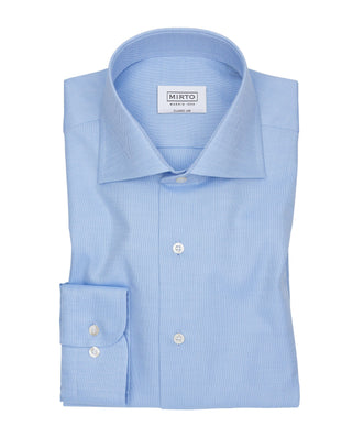 Blue spread-collar dress shirt