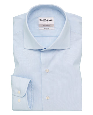 Camisa azul Tervilor Sir fil a fil largo extra