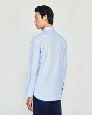 Camisa azul Tervilor Sir fil a fil largo extra