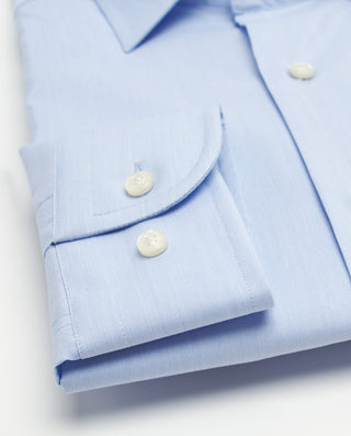 Camisa azul Tervilor Sir fil a fil largo extra