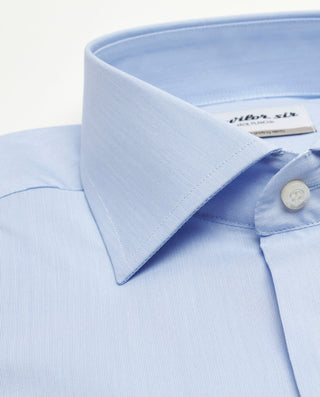 Camisa azul Tervilor Sir fil a fil largo extra