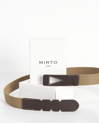 Camel elastic canvas belt without buckle