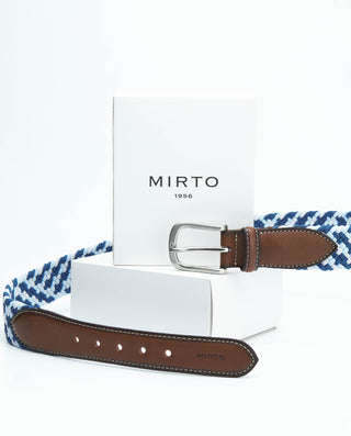 Cinturón trenzado elástico azul by MIRTO