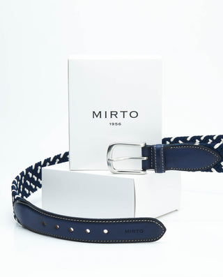 Cinturón trenzado elástico marino by MIRTO