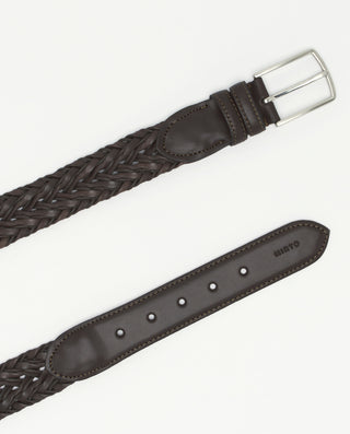 Cinturón casual trenzado marron by MIRTO