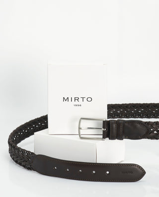 Cinturón casual trenzado marron by MIRTO
