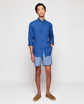 Bañador seersucker rayas azul y blanco by MIRTO