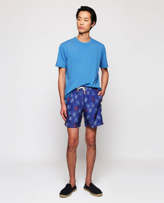 Bañador azul estampado floral rojo y blanco by MIR