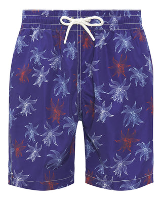 Bañador azul estampado floral rojo y blanco by MIR