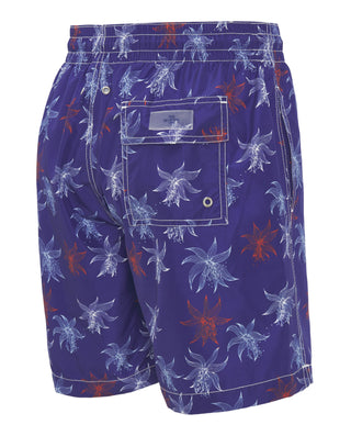 Bañador azul estampado floral rojo y blanco by MIR