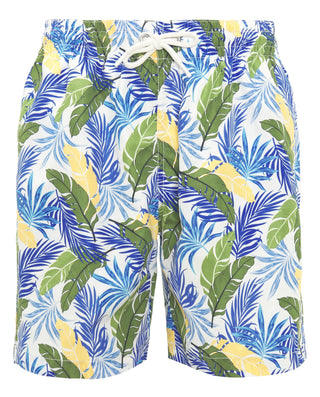 Bañador estampado hojas verde y azul by MIRTO